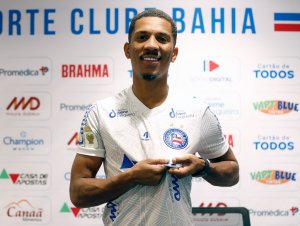 Matheus Davó explica escolha pelo Bahia em apresentação: ''Com certeza o tamanho do clube''