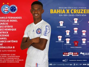 Bahia divulga a escalação para a estreia na Série B contra o Cruzeiro; confira