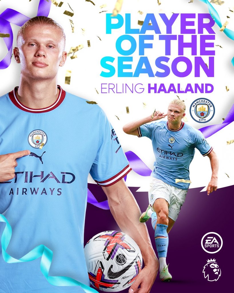 Haaland, do Manchester City, é eleito o melhor jogador do ano na